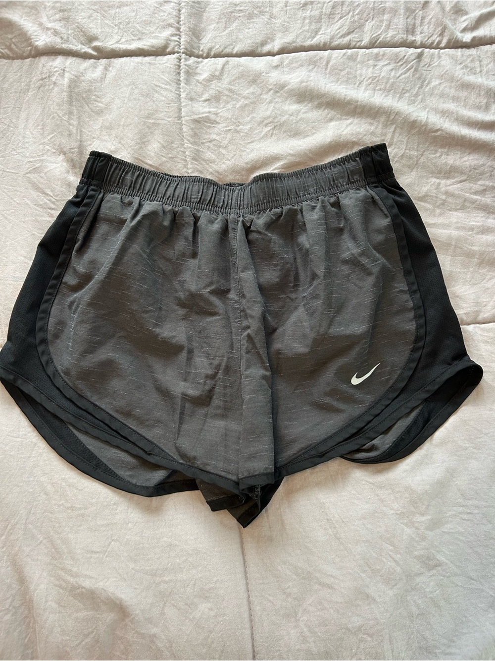 Nike Women's Gray and Black Athletic Running Shorts